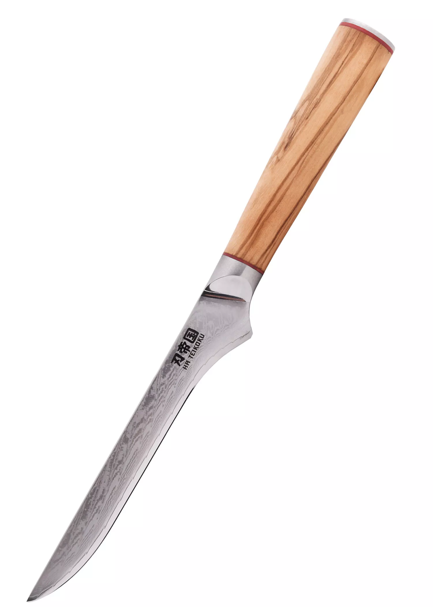 Cuchillo Cocina Deshuesador, Ha Teikoku, hoja Acero Damasco (25 cm.)