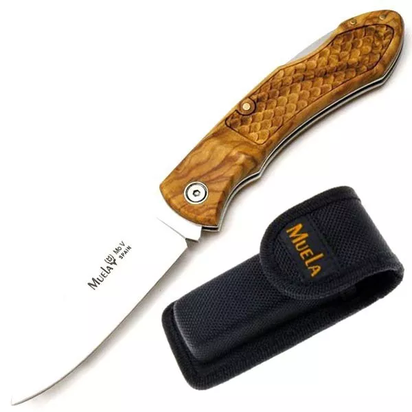 Navaja bloqueo cachas madera olivo