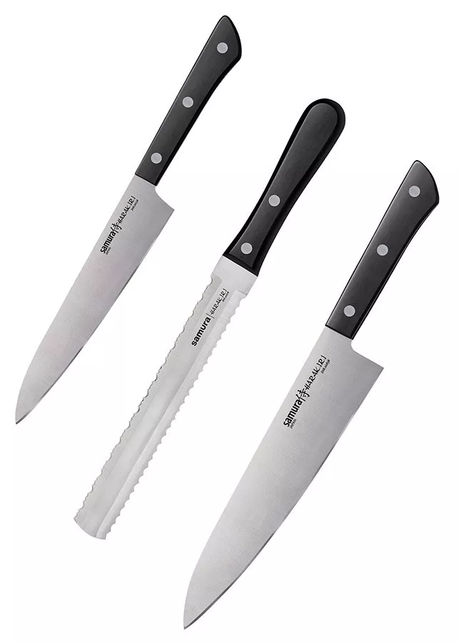 Set de 3 cuchillos de cocina Samura serie Harakiri