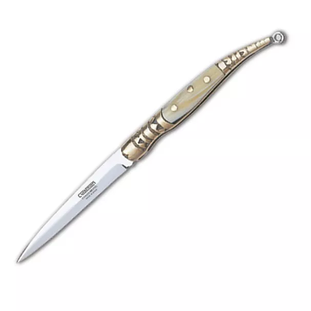Navaja estilete con mango imitación de asta, hoja 5,5 cms.