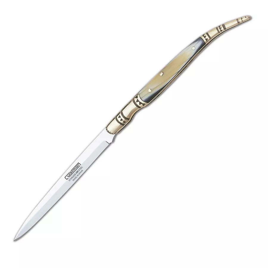 Navaja estilete con mango imitación de asta, hoja 11 cms.