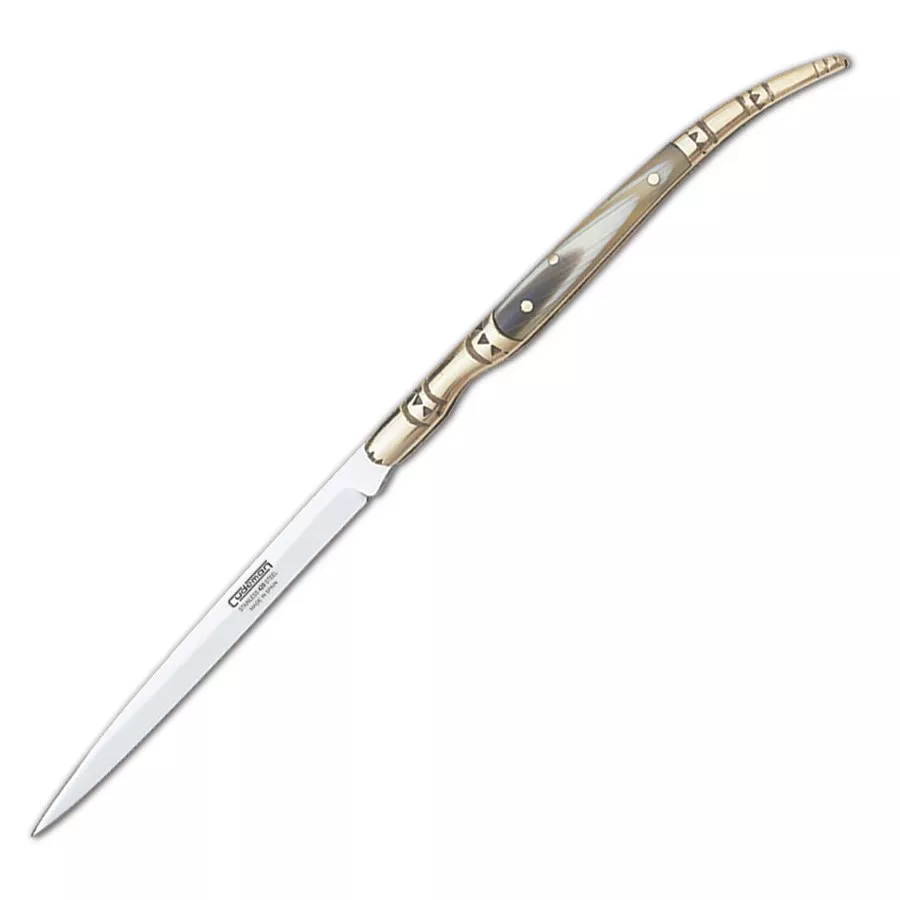 Navaja estilete con mango imitación de asta, hoja 10 cms.