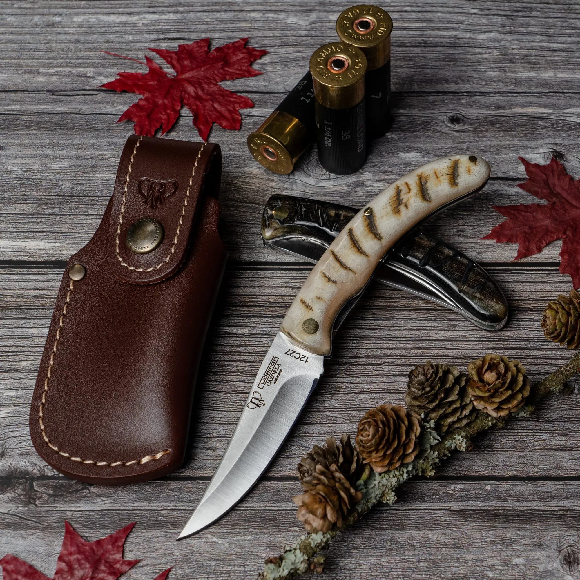 Navaja de caza Cazorla, mango carnero pulido