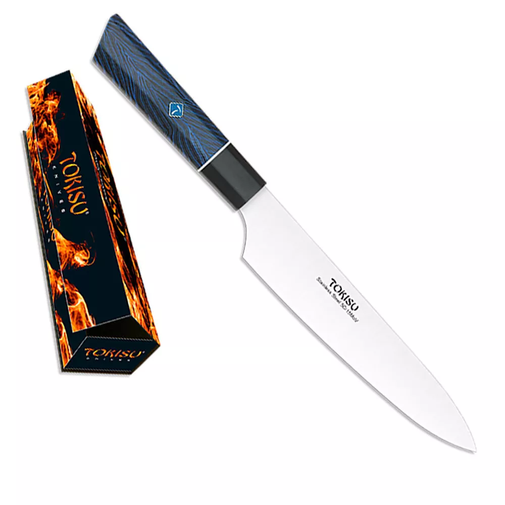 Cuchillo cocina GYUTO pequeño, mango G10 Damasco de Tokisu (32,50 cm.)