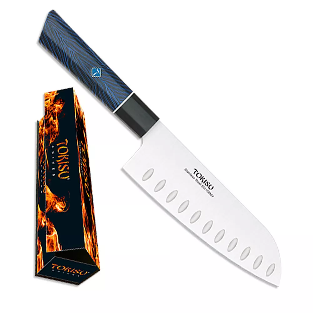 Cuchillo cocina SANTOKU, mango G10 Damasco de Tokisu (30 cm.)
