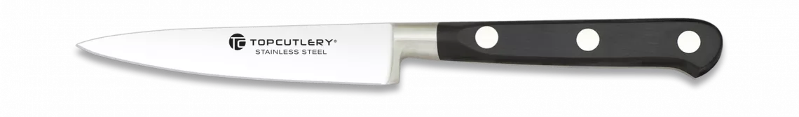 Cuchillo mondador Albainox, mango negro (hoja 10 cm.)