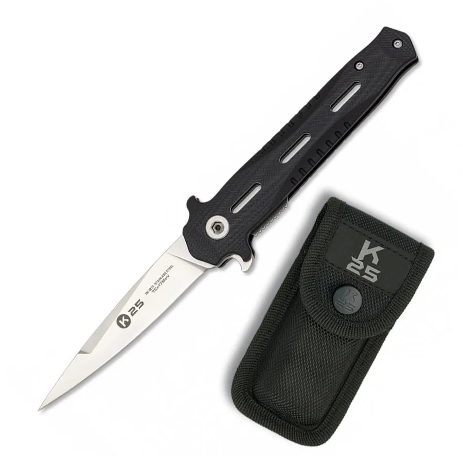 Navaja táctica K25 empuñadura G10, hoja 8,5 cm.