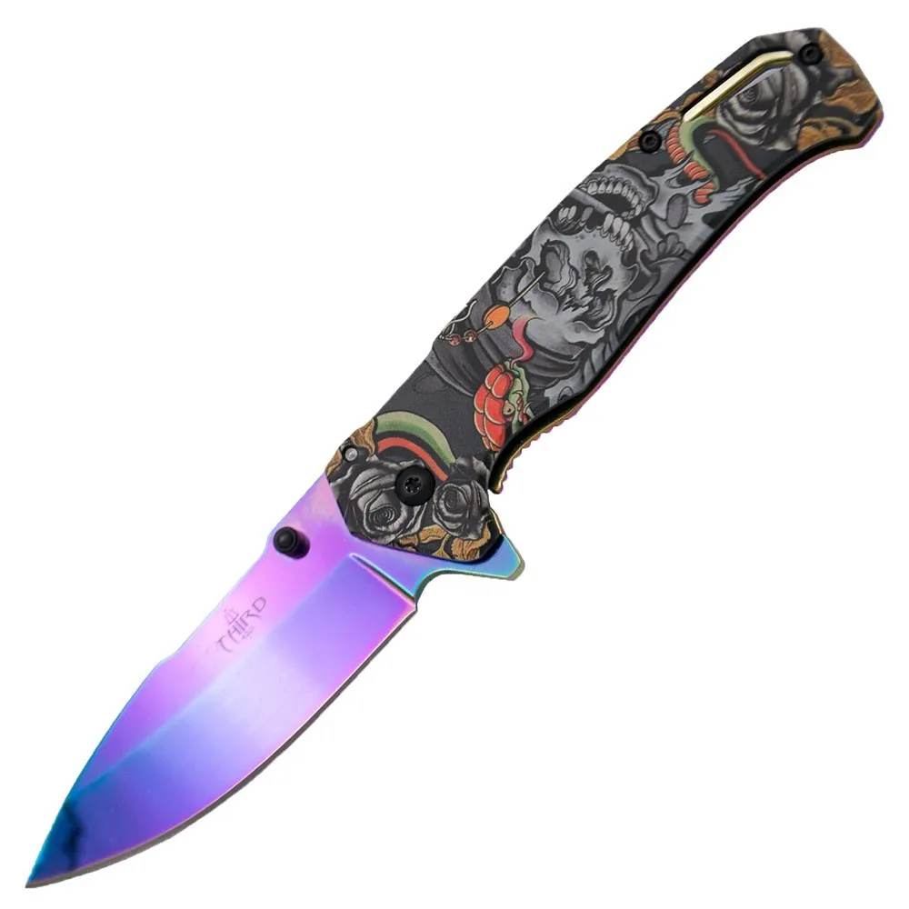 Navaja táctica asistida Third, Purple Death