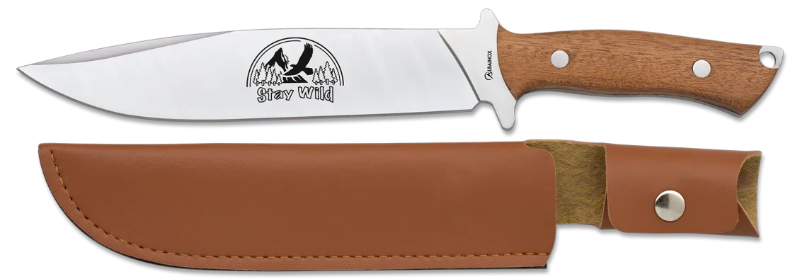 Cuchillo de caza modelo Stay Wild con funda piel (31cm.)