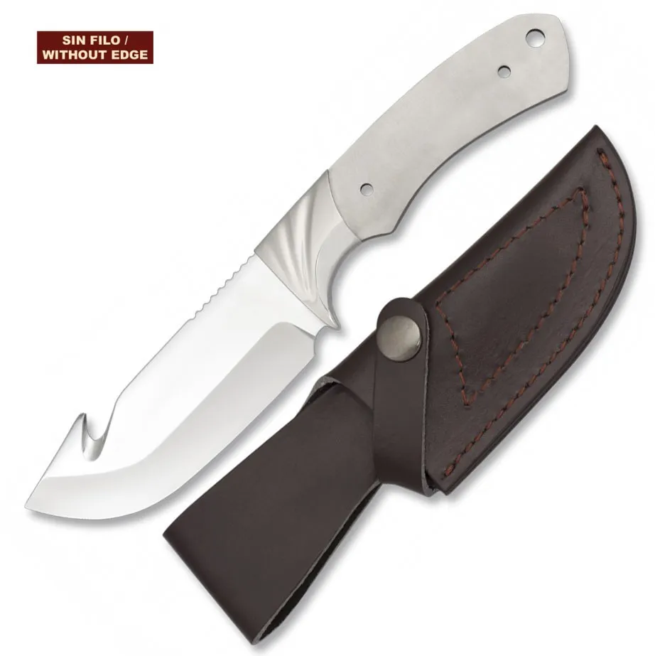 Cuchillo desollador de caza sin filo, hoja 10,5 cms.