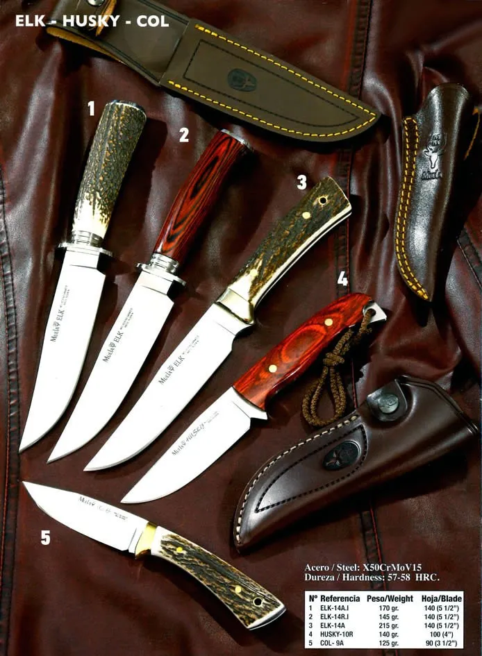 Cuchillos de caza Muela, ELK, Husky y COL