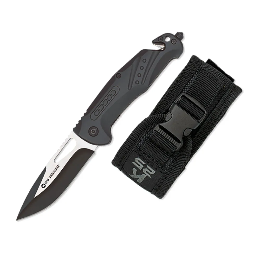 Navaja táctica K25, aluminio negra