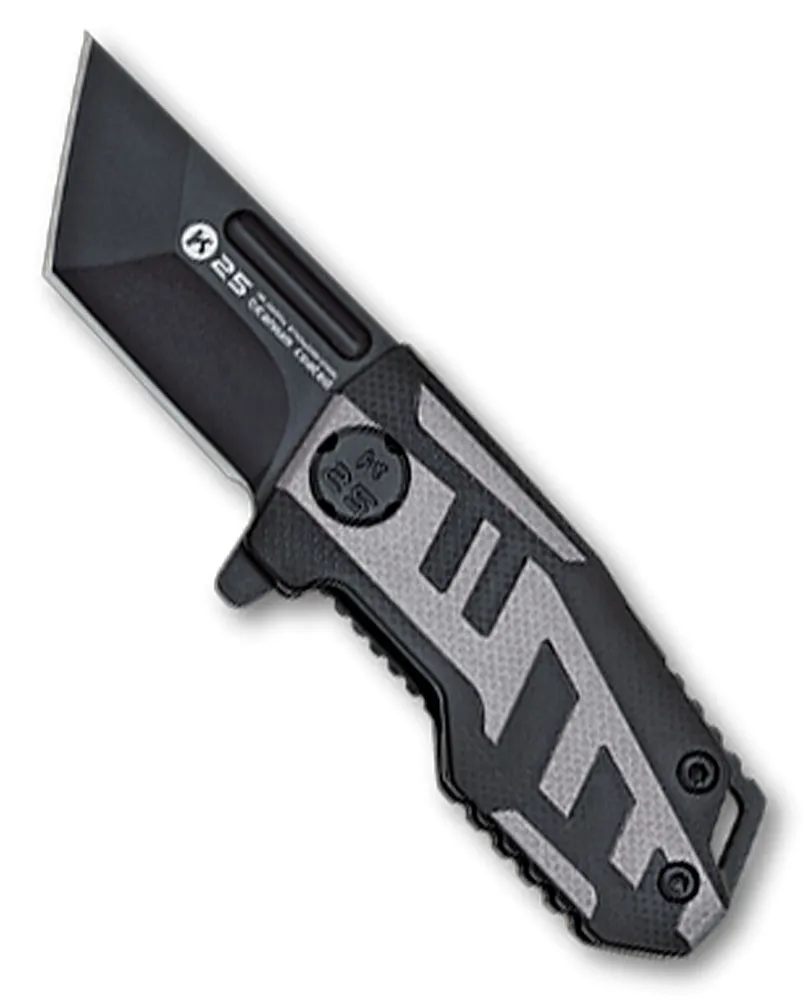 Navaja táctica K25 mango negro-gris