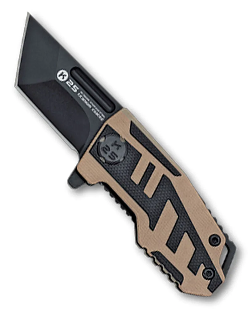Navaja táctica K25 mango negro-coyote