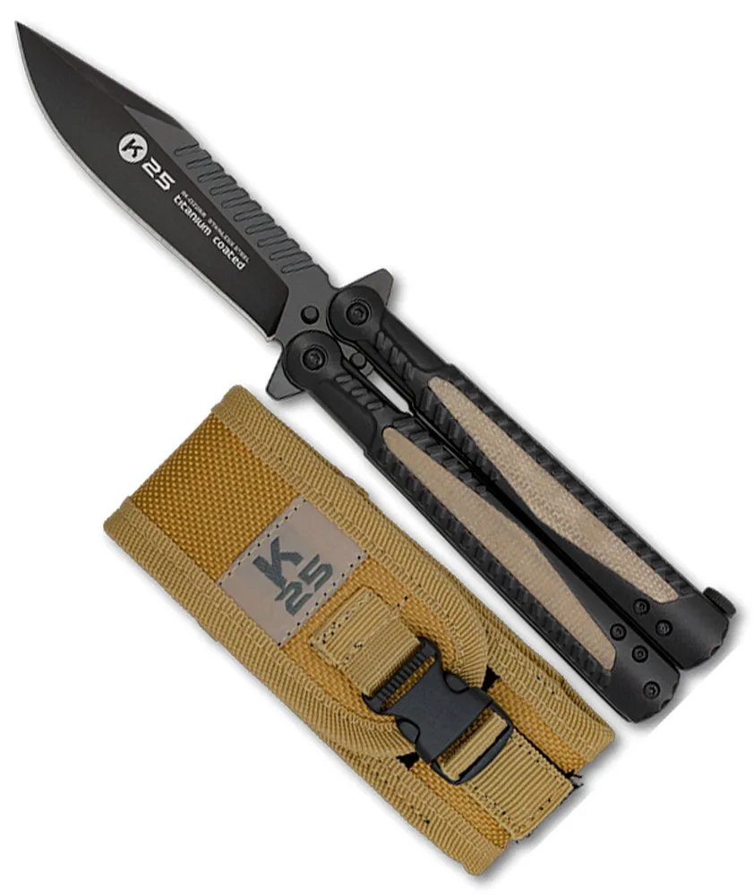 Navaja abanico K25 mango mikarta, con funda