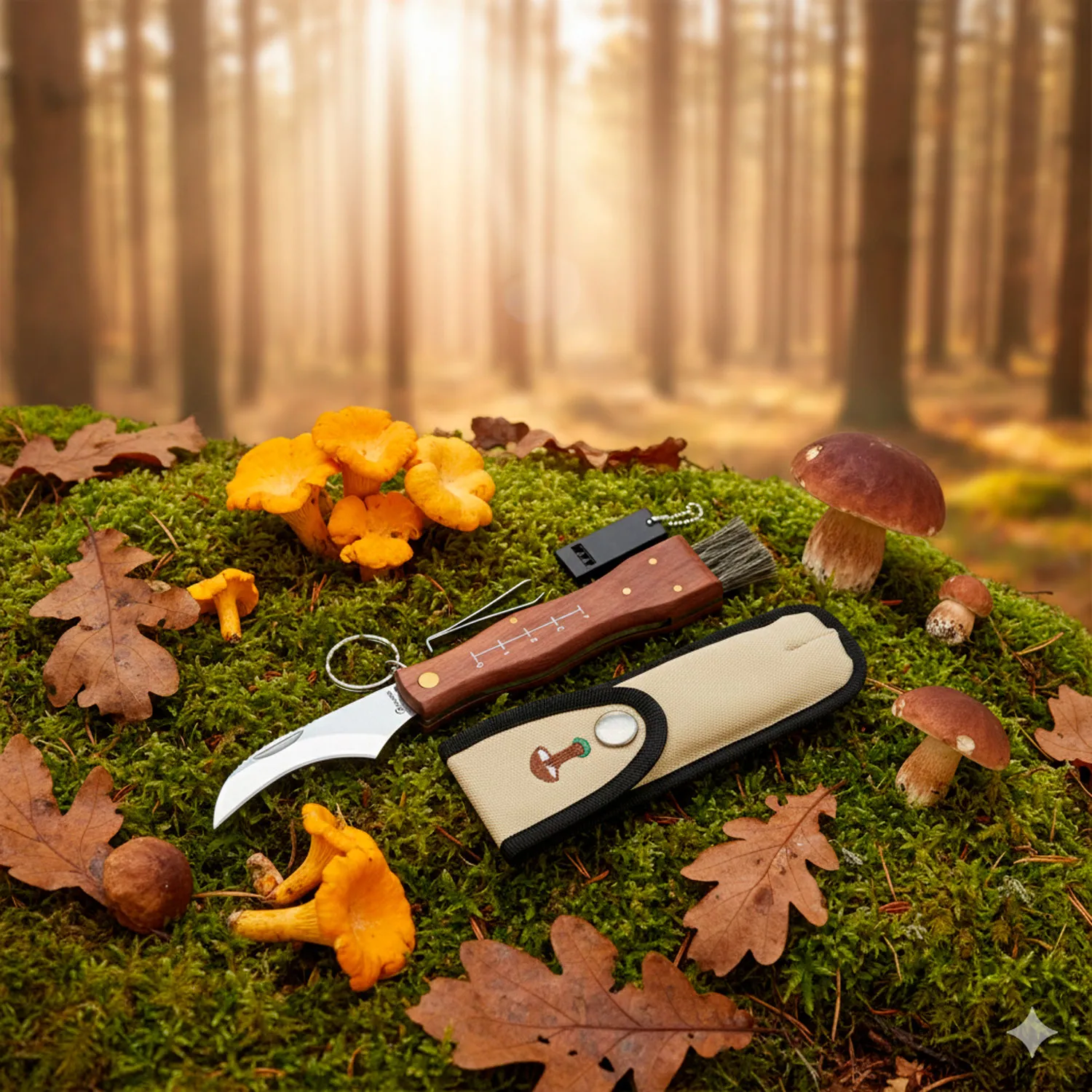 Navaja setera Albainox con cepillo, pinza y silbato (21 cm.)