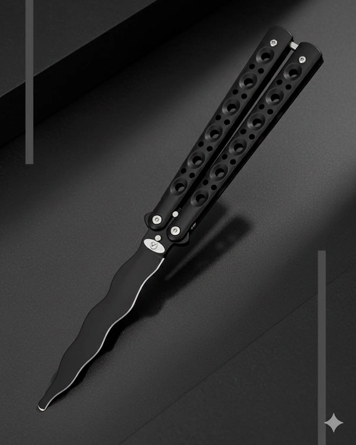 Navaja abanico traning Albainox flamígera negra (22,9 cm.)