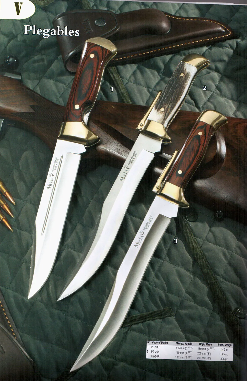 Cuchillos de caza plegables de Muela