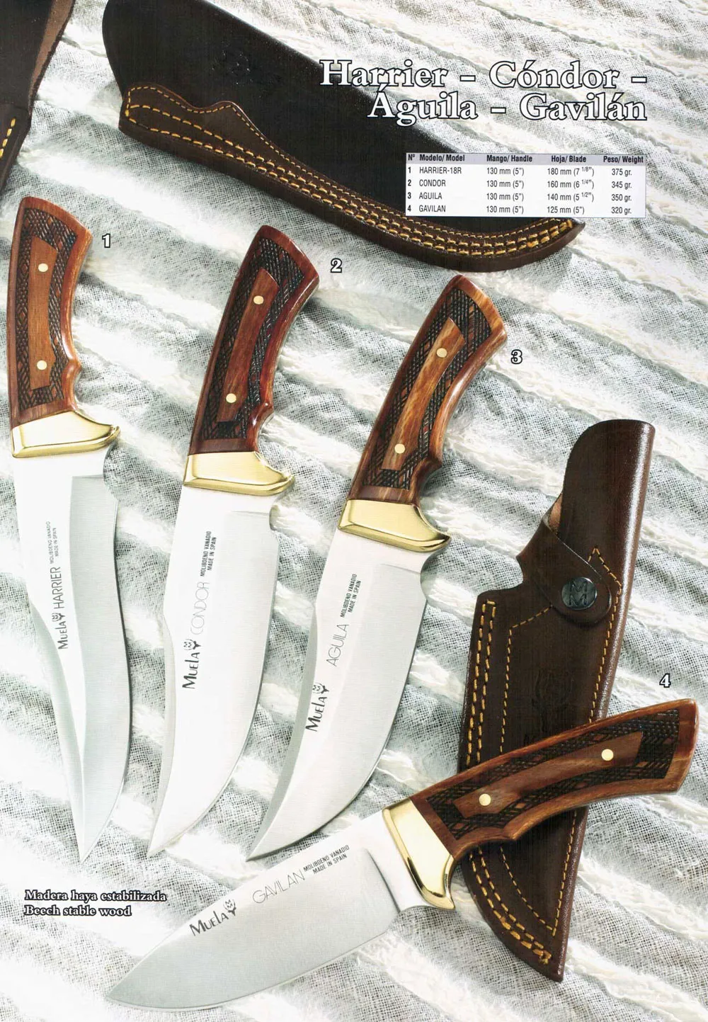 Cuchillos harrier-Cóndor-Águila-Gavilán