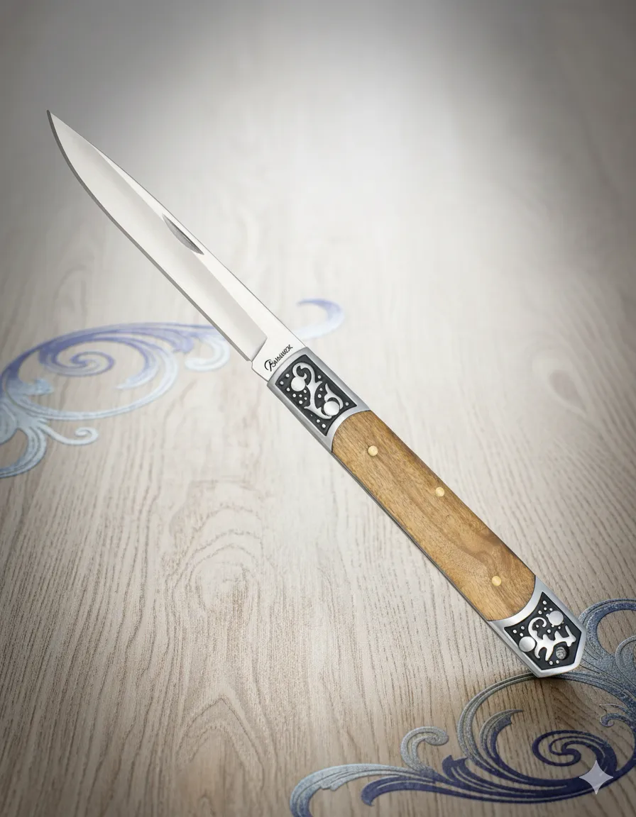 Navaja de campo Albainox mango madera olivo decorado (18,60 cm.)