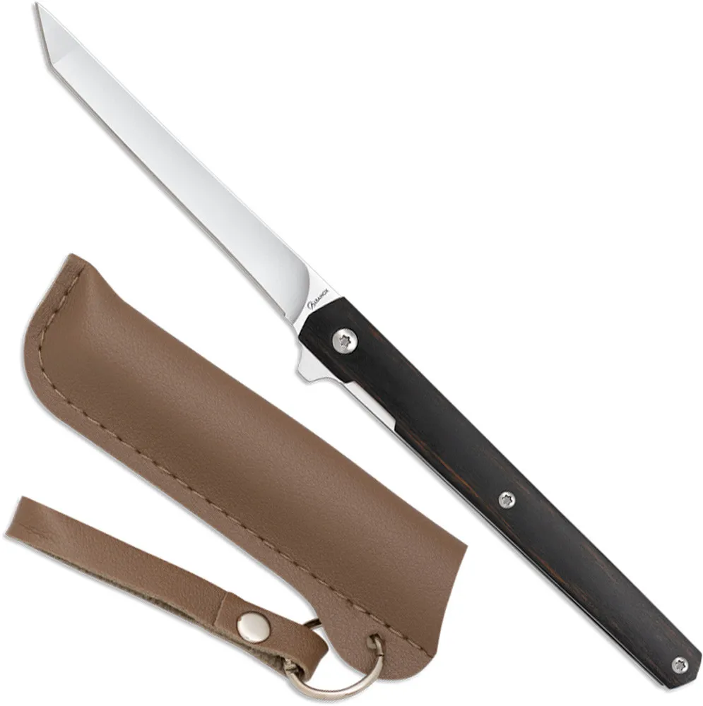 Navaja marca Albainox madera negra con funda (9,30 cm.)