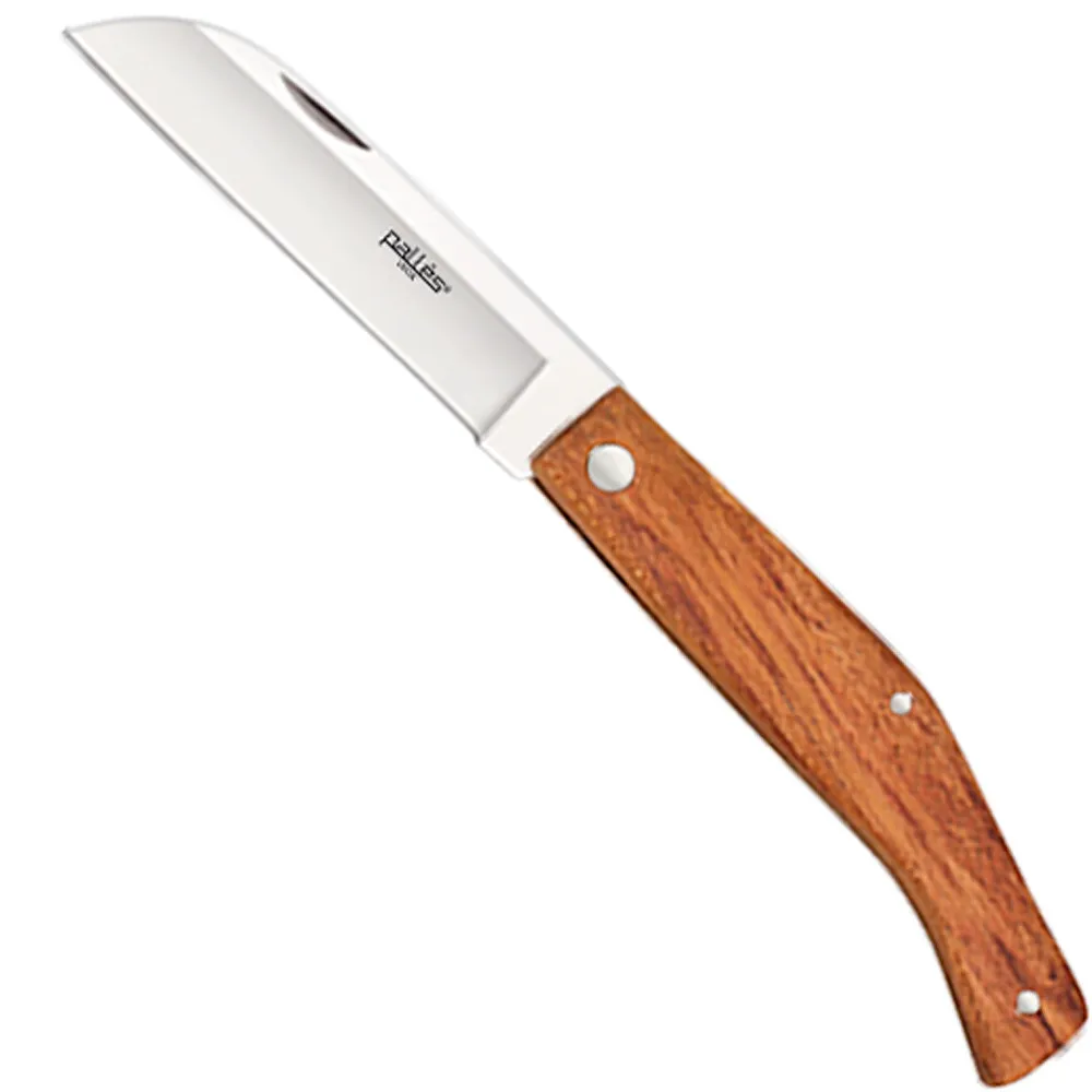 Navaja marca Pallés mango madera hoja pico loro acero inox. (7 cm.)