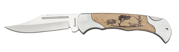 Navaja marca Albainox Batida empuñadura madera natural (18,6 cm.)