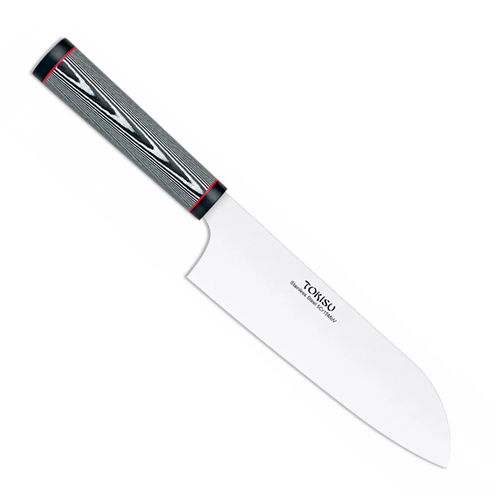 Cuchillo de cocina SANTOKU, mango patrón Damasco de Tokisu (32 cm.)