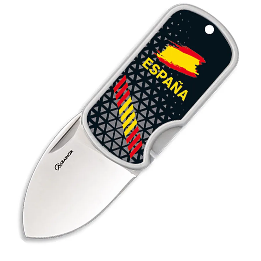 Navaja bandera española 3D con clip, hoja 4 cm