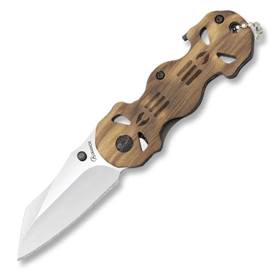 Navaja mango madera Calavera, 6 cm.