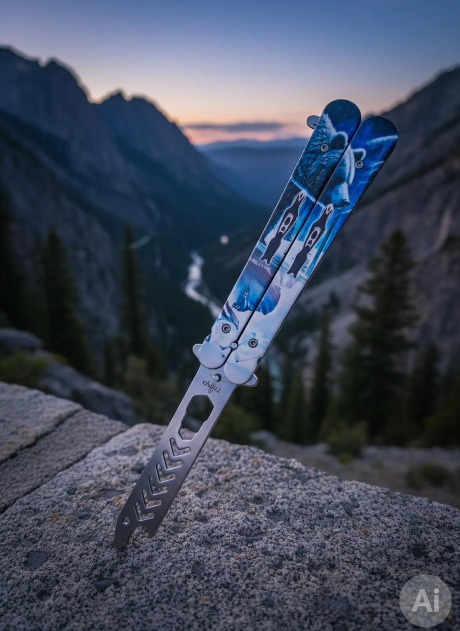 Navaja Abanico Third multiusos mango fantasía Oso (21,7 cm.)