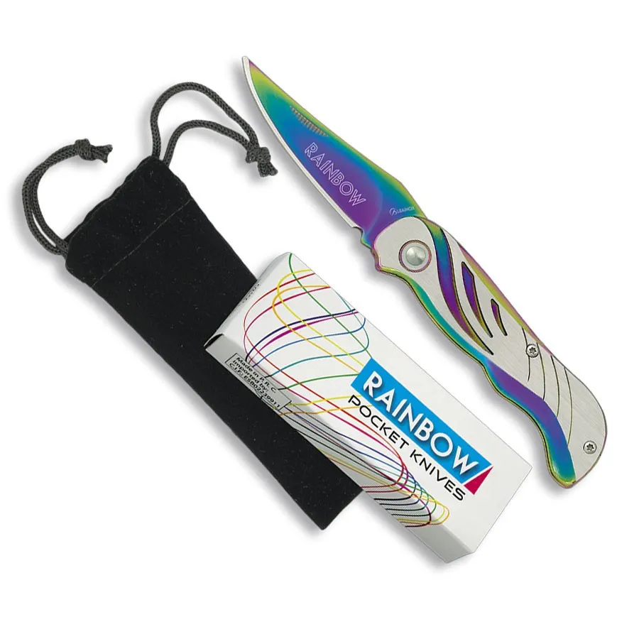 Navaja Rainbow con funda terciopelo (15,5 cm.)