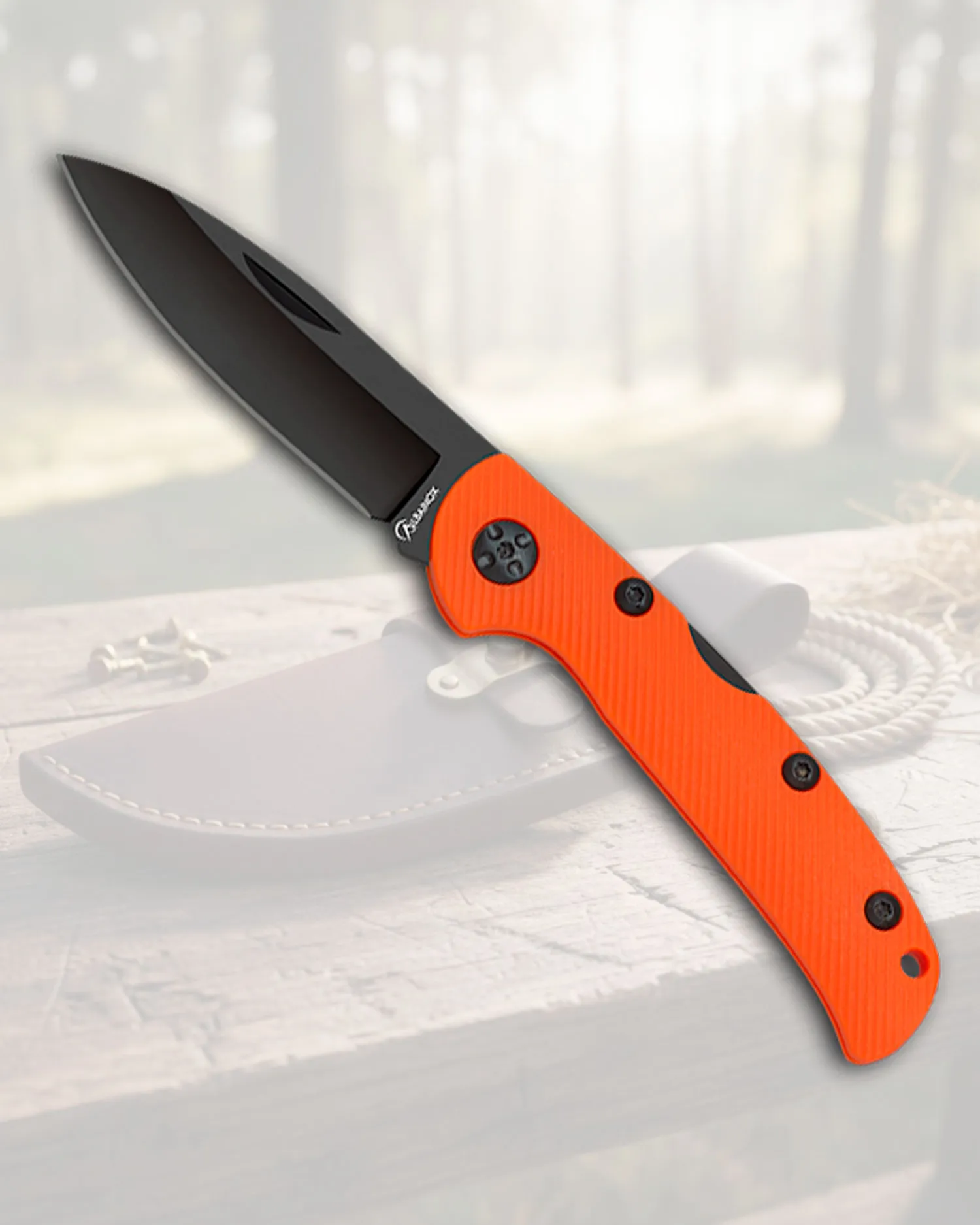 Navaja de campo Albainox cachas de nylon naranja (19 cm.)