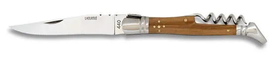 Navaja Albainox tipo Laguiole sacacorchos madera olivo (19,5 cm.)