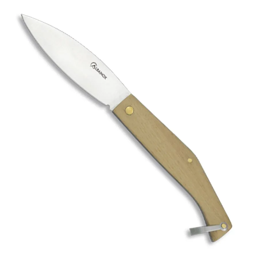 Navaja marca Albainox mango madera con anilla (21,8 cm.)