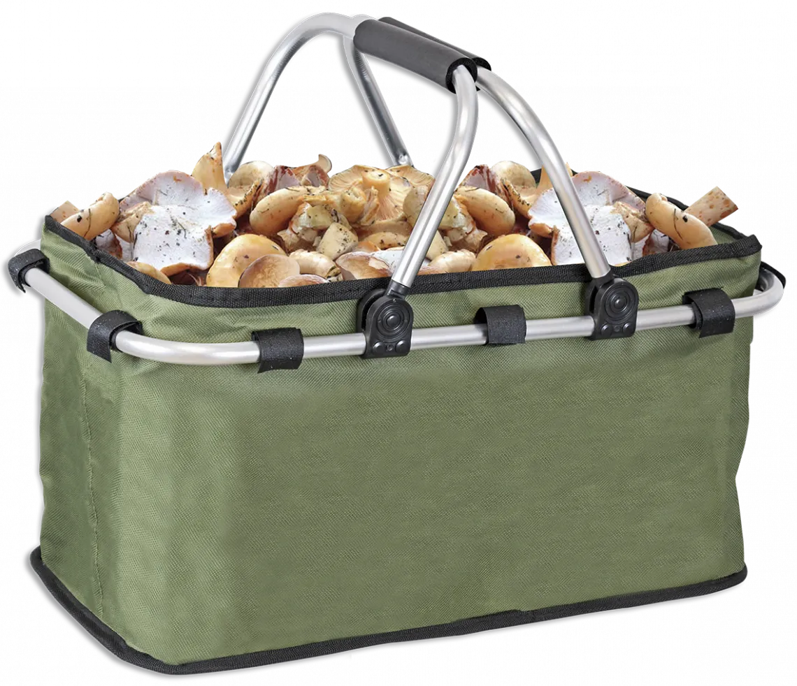 Cesta para recoger setas acolchada con asas