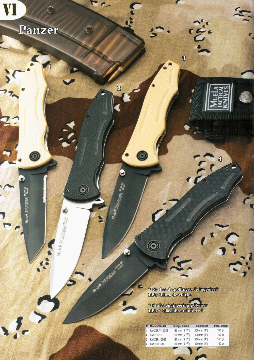 Navajas Panzer cachas desierto