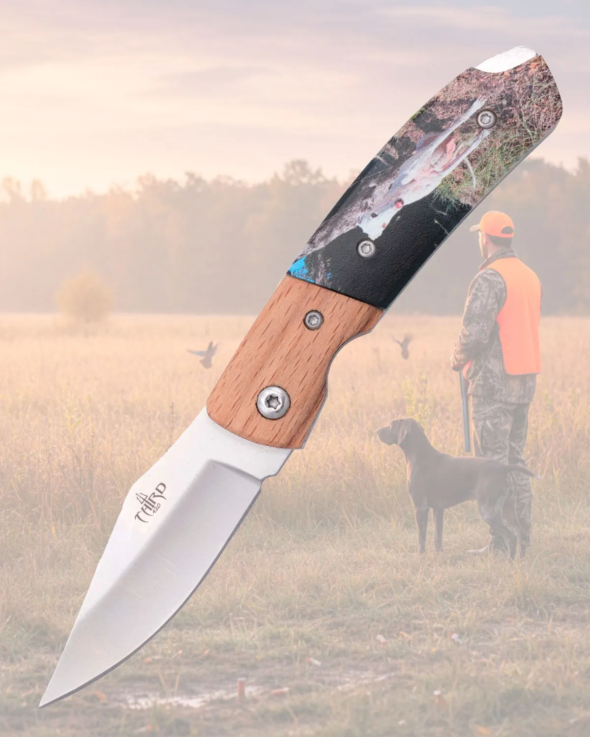 Navaja Third mango ABS con decoración de Galgo (15,9 cm.)