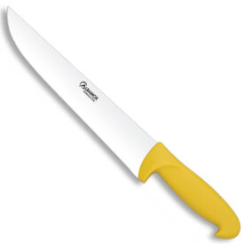 Cuchillo cocinero, mango amarillo, hoja 25 cm.