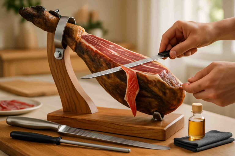 Jamoneras y cuchillos jamoneros: guía completa para elegir, usar y mantener tu soporte jamonero